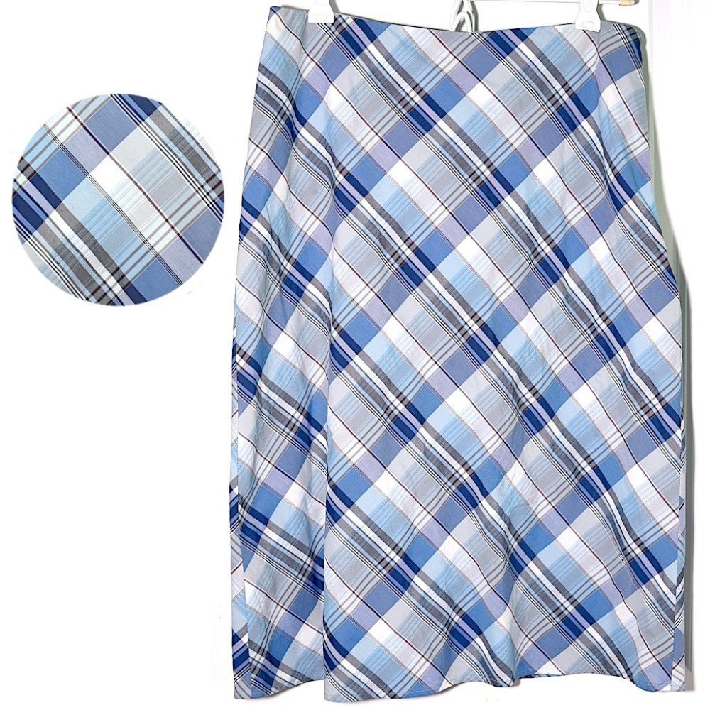 Banana Republic Diagonal Plaid A-Line Skirt--Made in Italy